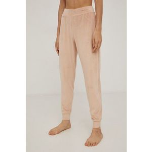 Pyžamové nohavice Emporio Armani Underwear dámske, ružová farba, rovné, stredne vysoký pás vyobraziť