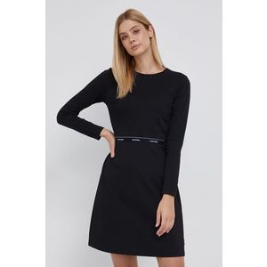 Šaty Calvin Klein čierna farba, mini, priliehavé vyobraziť