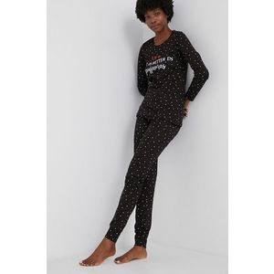 Pyžamo Answear Lab dámska, čierna farba vyobraziť