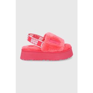 Vlnené papuče UGG ružová farba vyobraziť