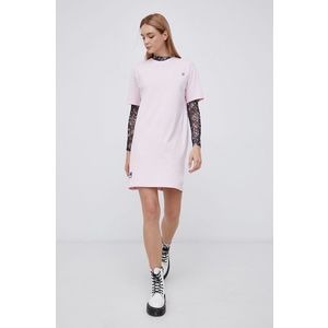 Bavlnené šaty Superdry ružová farba, mini, oversize vyobraziť
