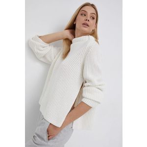 Vlnený sveter Drykorn dámsky, biela farba, teplý, s rolákom vyobraziť