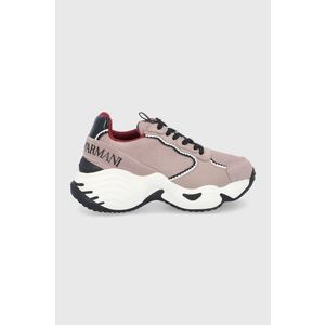 Topánky Emporio Armani béžová farba, na platforme vyobraziť