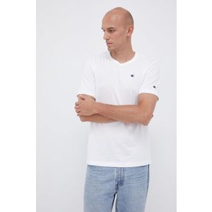 Bavlnené tričko Champion 216545 biela farba, jednofarebné vyobraziť