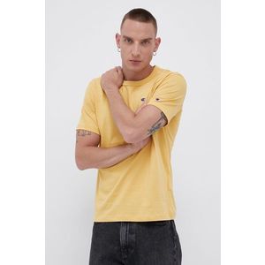 Bavlnené tričko Champion 216545 žltá farba, jednofarebné vyobraziť