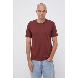 Bavlnené tričko Champion 216545 hnedá farba, jednofarebné vyobraziť