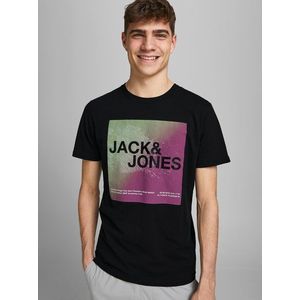 Čierne tričko s potlačou Jack & Jones Raz vyobraziť