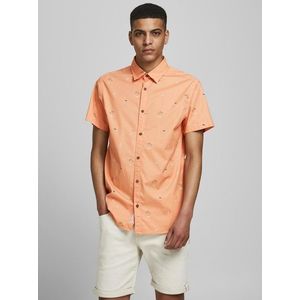 Oranžová vzorovaná košeľa Jack & Jones Playa vyobraziť