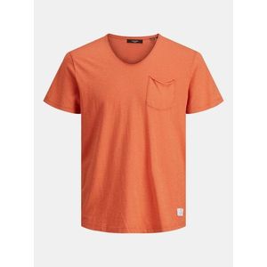 Oranžové tričko s vreckom Jack & Jones Feel vyobraziť