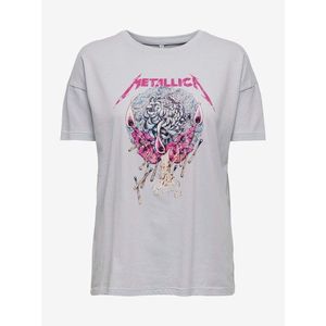 Svetlomodré voľné tričko ONLY Metallica vyobraziť