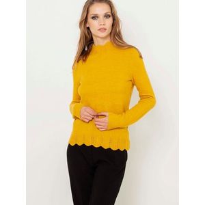 Žltý ľahký sveter s ozdobnými detailmi CAMAIEU vyobraziť