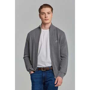 Sveter GANT COTTON PIQUE ZIP CARDIGAN vyobraziť