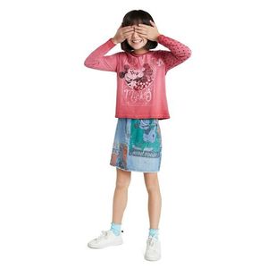Detská bavlnená košeľa s dlhým rukávom Desigual ružová farba vyobraziť