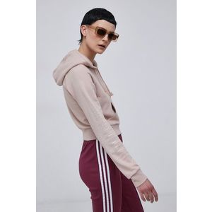 Mikina adidas Originals HF6766 dámska, priehľadná farba, jednofarebná vyobraziť