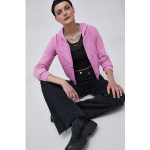 Mikina adidas Originals HF6767 dámska, ružová farba, jednofarebná vyobraziť