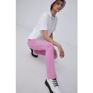 Nohavice adidas Originals HF6771 dámske, ružová farba, s nášivkou vyobraziť