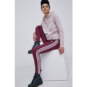 Nohavice adidas Originals dámske, fialová farba, jednofarebné vyobraziť