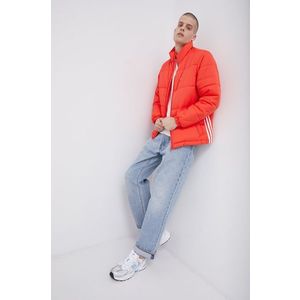 Bunda adidas Originals pánska, červená farba, prechodná vyobraziť