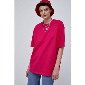 Bavlnené tričko adidas Originals ružová farba vyobraziť