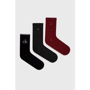Ponožky Calvin Klein dámske, bordová farba vyobraziť