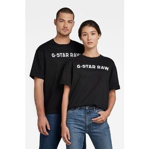 Bavlnené tričko G-Star Raw čierna farba, s potlačou vyobraziť