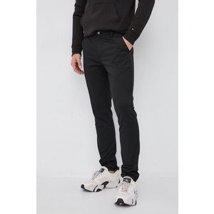 Nohavice Calvin Klein Jeans pánske, čierna farba, rovné vyobraziť