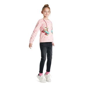 Detská bavlnená mikina Desigual ružová farba, jednofarebná vyobraziť