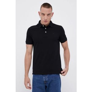 Bavlnené polo tričko Produkt by Jack & Jones čierna farba, s nášivkou vyobraziť