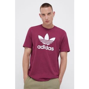 Bavlnené tričko adidas Originals fialová farba, s potlačou vyobraziť