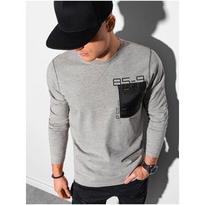 Chlapčenské tričko s dlhým rukávom a potlačou L130 – žíhano sivá - S vyobraziť