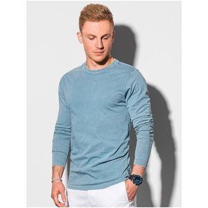 Pánske tričko s dlhým rukávom bez potlače L131 – blankytná modrá - S vyobraziť