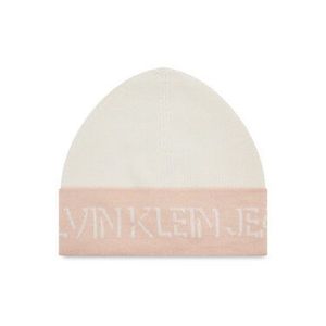 Calvin Klein Jeans Čiapka Shadow Logo Knit Beanie K60K608676 Biela vyobraziť