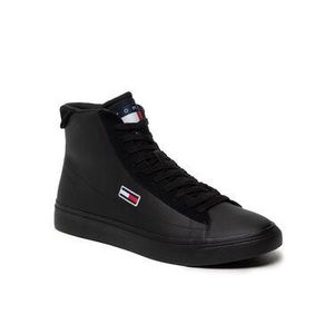 Tommy Jeans Sneakersy Retro Vulc High Tjm Leather Čierna vyobraziť