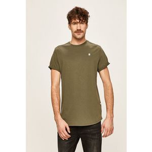 Bavlnené tričko G-Star Raw zelená farba, jednofarebné vyobraziť