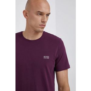 Tričko Boss pánske, fialová farba, jednofarebné vyobraziť