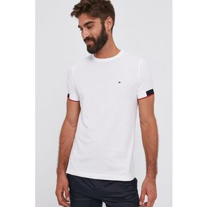 Bavlnené tričko Tommy Hilfiger biela farba, jednofarebné vyobraziť
