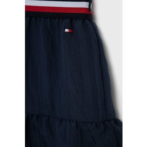 Dievčenská sukňa Tommy Hilfiger tmavomodrá farba, mini, áčkový strih vyobraziť