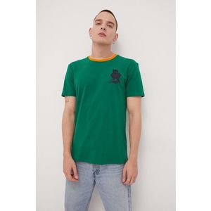 Bavlnené tričko Superdry zelená farba, s nášivkou vyobraziť