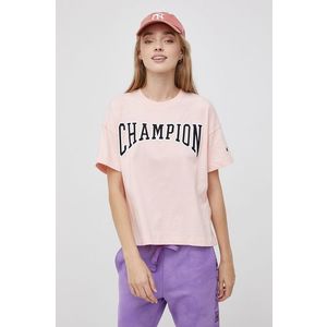Bavlnené tričko Champion 114526. ružová farba vyobraziť