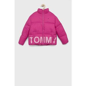 Detská bunda Tommy Hilfiger ružová farba vyobraziť