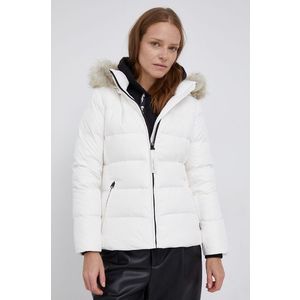 Páperová bunda Calvin Klein dámska, biela farba, zimná vyobraziť
