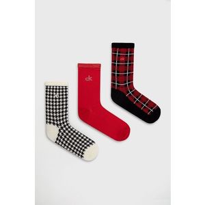 Ponožky Calvin Klein dámske, červená farba vyobraziť