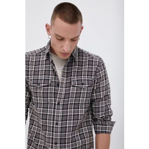 Bavlnená košeľa Only & Sons pánska, šedá farba, regular, s klasickým golierom vyobraziť