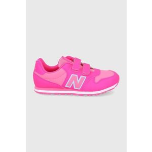 Detské topánky New Balance PV500WNP ružová farba vyobraziť