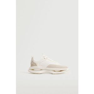 Topánky Mango biela farba, na plochom podpätku vyobraziť