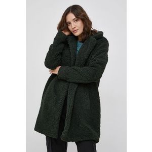 Kabát Noisy May dámsky, zelená farba, prechodný, dvojradový vyobraziť