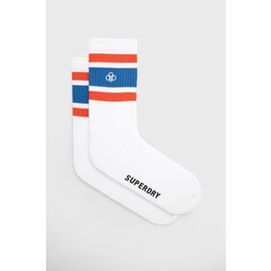 Ponožky Superdry pánske, biela farba vyobraziť