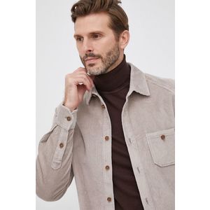 Manšestrová košeľa Drykorn pánska, šedá farba, regular, s klasickým golierom vyobraziť