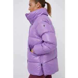 Páperová bunda Peak Performance dámska, fialová farba, zimná vyobraziť