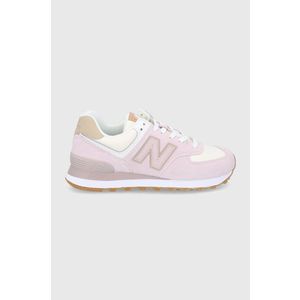Topánky New Balance ružová farba, na plochom podpätku vyobraziť